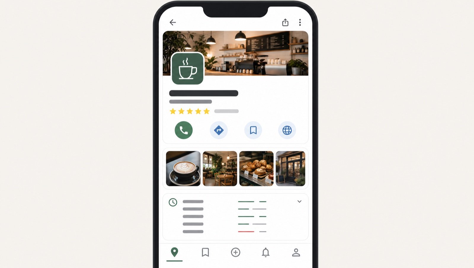Optimerad google business profile med kategori, tjänster, foton och recensioner