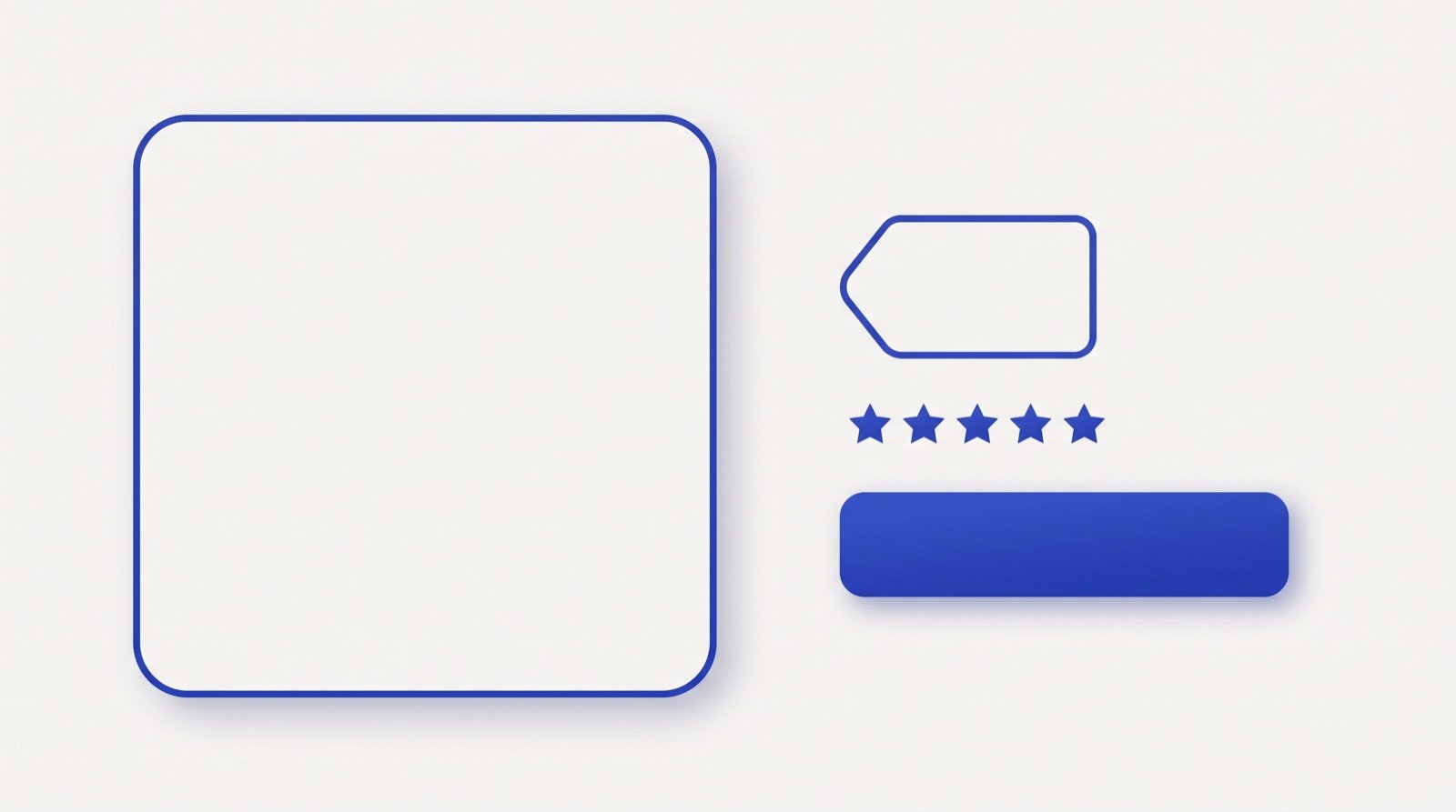 Illustration av en optimerad produktsida med pris, betyg och köpknapp