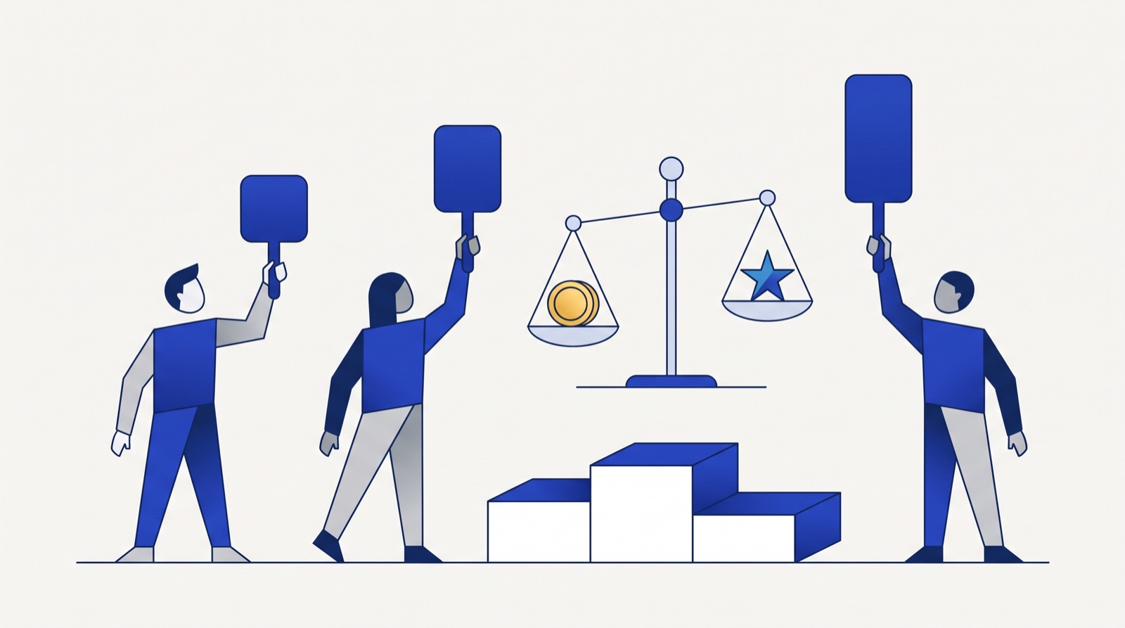 Hur fungerar google ads: illustration av auktionen där bud och kvalitet vägs samman