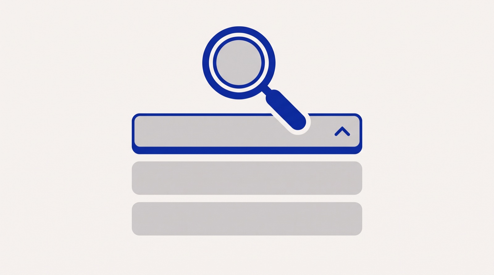 Illustration av seo-arbete med en förstoringsglas över sökresultat där den organiska toppträffen är markerad